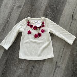 MudPie Brand New With Tags Embroidered Floral Long Sleeve Tunic 12-18 Months